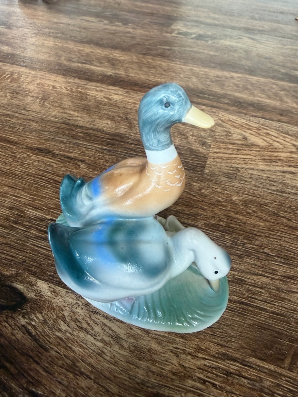 Vintage mallard duck ceramic figurine trinket